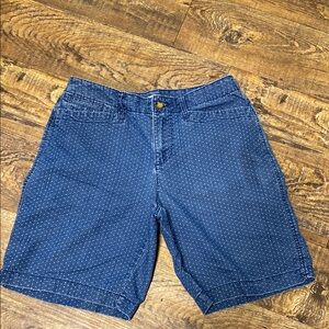 Kim Rogers size 6 Blue Polka Dot Women's Bermuda Shorts stretch faded‎ casual